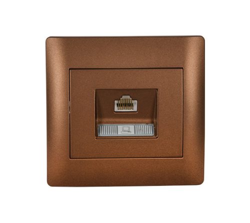 RHYME ZÁSUVKA PRE POČÍTAČ RJ45 CAT6e KÁVA