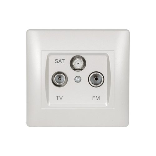 RHYME TV+FM+SAT ZÁSUVKA BIELA MET