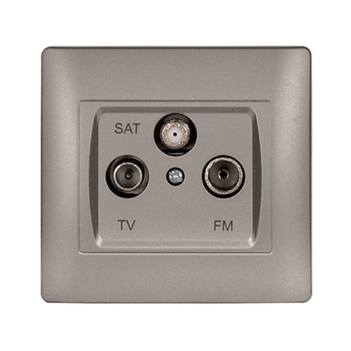 RHYME TV+FM+SAT ZÁSUVKA SIVÁ