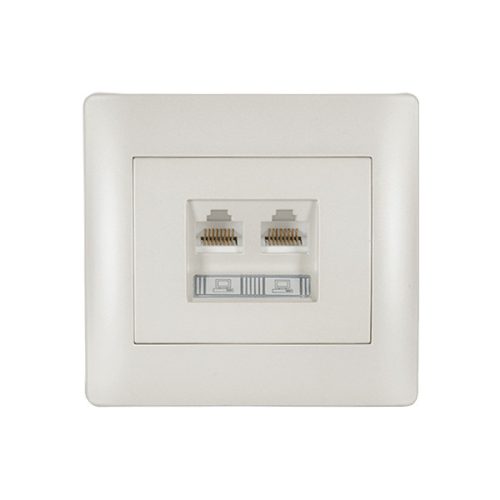 RHYME ZÁSUVKA PRE POČÍTAČ 2xRJ45 CAT5E BIELA MET