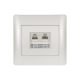 RHYME ZÁSUVKA TELEFÓN RJ11+PC RJ45 CAT5E BIELA MET