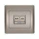 RHYME ZÁSUVKA TELEFÓN RJ11+PC RJ45 CAT5E SIVÁ