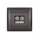 RHYME ZÁSUVKA TELEFÓN RJ11+PC RJ45 CAT5E GRAFIT