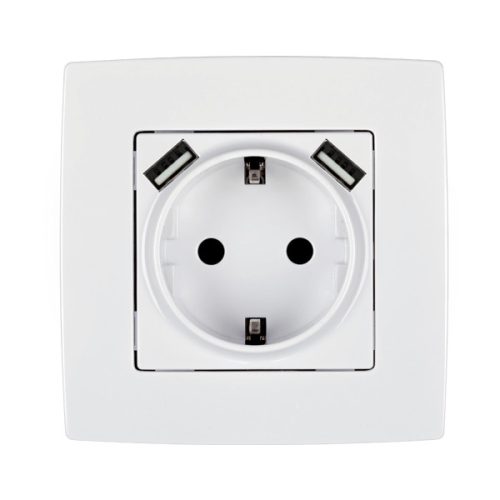 CITY NEMECKY TYP ZÁSUVKA 2 USB BIELE