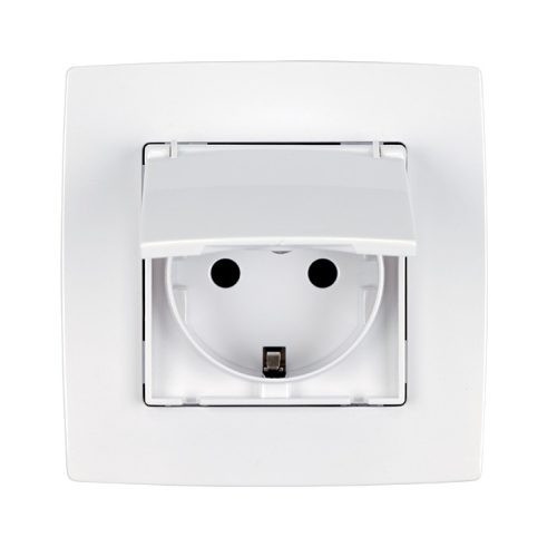 CITY ZÁSUVKA SCHUKO BIELA METALÍZA IP44