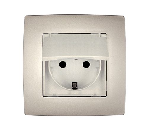 CITY ZÁSUVKA SCHUKO ŠAMPANSKÁ METAL IP44