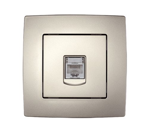 CITY ZÁSUVKA PC RJ45 CAT5E ŠAMPANSKÁ METAL