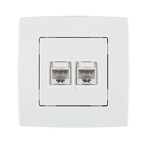CITY DVOJITÁ ZÁSUVKA PRE PC RJ45 CAT5E BIELA