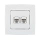CITY DVOJITÁ ZÁSUVKA PRE PC RJ45 CAT5E BIELA