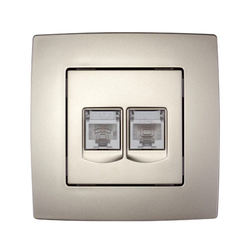 CITY ZÁSUVKA PC RJ45 CAT5E (DVOJITÁ)ŠAMPANSKÁ MET