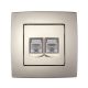 CITY ZÁSUVKA PC RJ45 CAT5E (DVOJITÁ)ŠAMPANSKÁ MET