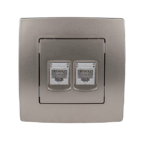 CITY ZÁSUVKA RJ11(TV)+RJ45(PC) CAT5E BIELA METAL