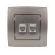 CITY ZÁSUVKA RJ11(TV)+RJ45(PC) CAT5E BIELA METAL