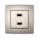 CITY DVOJITÁ USB ZÁSUVKA ŠAMPANSKÁ METAL