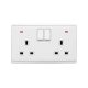 LONDON DOUBLE SOCKET WITH 1P BUTTON SWITCH NEON WH