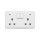 LONDON DOUBLE SOCKET WITH 2P BUTTON SWITCH NEON WH