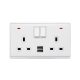 LONDON 2P DOUBLE SOCKET 2P  SWITCH NEON+USB WH