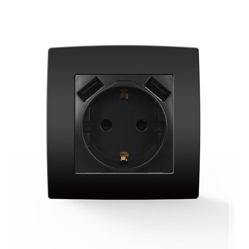 CITY NEMECKY TYP ZÁSUVKA 2 USB ANTRACIT