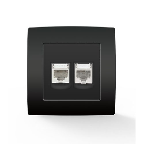 CITY ZÁSUVKA RJ11(TV)+RJ45(PC) CAT5E ANTRACIT