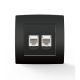 CITY ZÁSUVKA RJ11(TV)+RJ45(PC) CAT5E ANTRACIT