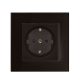 GERMAN TYPE SOCKET 16A GLASS FRAME BLACK+C. BOX