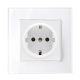 GERMAN TYPE SOCKET 16A GLASS FRAME WHITE+C. BOX