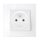 FRENCH TYPE SOCKET 16A GLASS FRAME WHITE+C. BOX