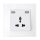 MULTI-FUNCT. SOCKET 16A WITH 2XUSB GLASS FRAME WH