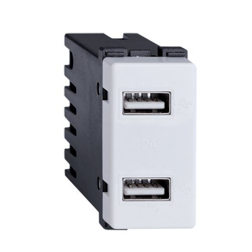 LECCE USB ZÁSUVKA DVOJITÁ BIELA