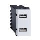 LECCE USB ZÁSUVKA DVOJITÁ BIELA
