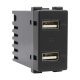 LECCE USB ZÁSUVKA DVOJITÁ ANTRACIT