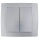 SR-2504 2 BUTTONS 1 WAY SWITCH SILVER GREY