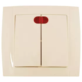 SR-2502 2 BUTTONS 1 WAY SWITCH WITH LIGHT CREAM