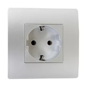 BASIC TZ107 GERMAN STANDARD SOCKET SILVER GREY
