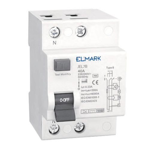 ELEKTROMAGNETICKÝ RCCB JEL7B 10kA 2P TYP B 25A/30mA