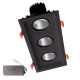 TRIPLE LED SPOT LIGHT 3X15W 230V 3000K BL+EMERGENCY KIT