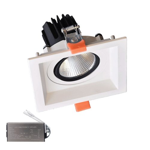 SQUARE LED SPOT LIGHT 30W 230V 3000K WH+EMERGENCY KIT