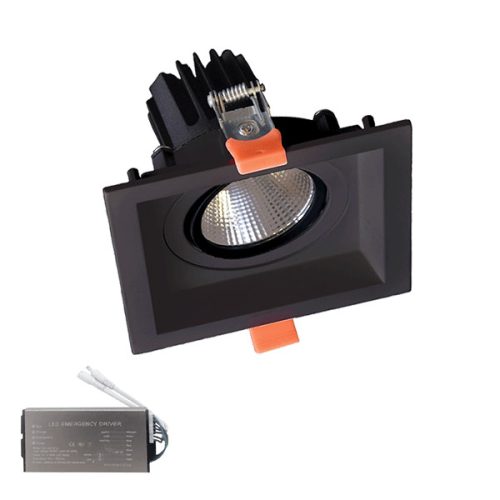 SQUARE LED SPOT LIGHT 30W 230V 4000K BL+EMERGENCY KIT