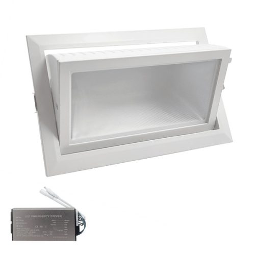 RECESSED DOWN LIGHT EL-6705 40W 3000K, WHITE+EMERGENCY KIT