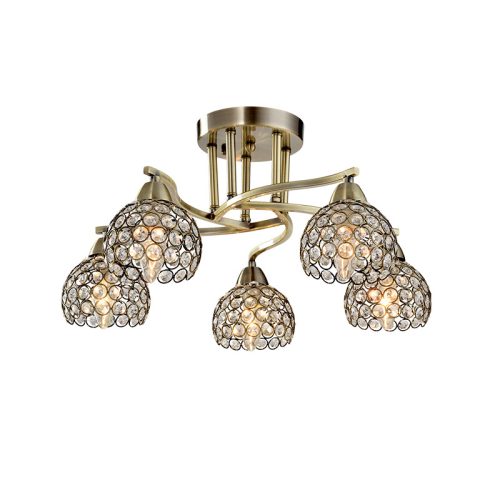 LIZA LUSTER 5XE14 ANTIK MOSADZ