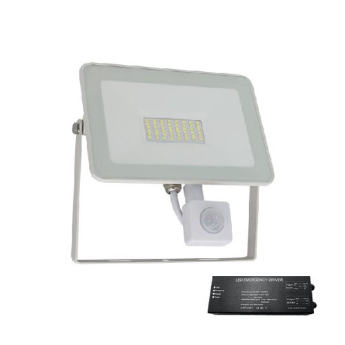 VEGA SLIM SMD LED REFLEKTOR 50W SO SENZOR. BIELY+NÚDZOVÝ ZDROJ