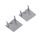 EL-28ECCR END CAP FOR PROFILE EL-28CR, SILVER, SET