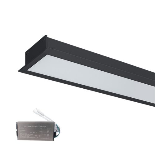 LED PROFIL ZAPUSTENÝ S48 24W 4000K 1200mm ČIERNY+NÚDZOVÝ ZDROJ