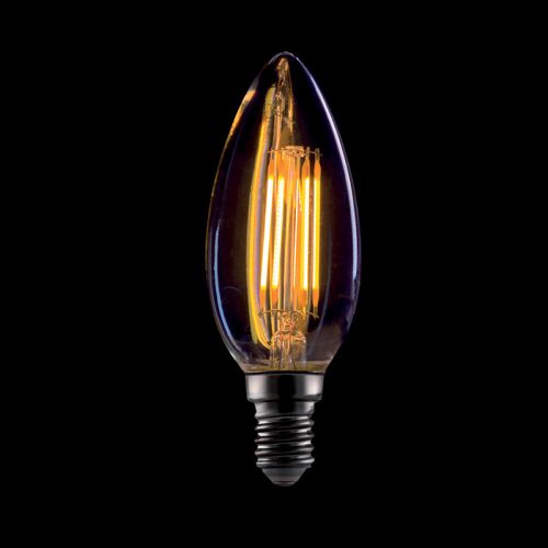 LED VINTAGE ŽIAROVKA STMIEVATEĽNÁ C37-4W E14 3000K,ZLATÁ