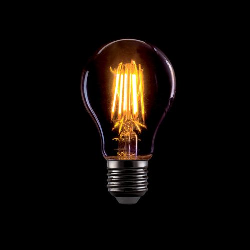 LED VINTAGE ŽIAROVKA STMIEVATEĽNÁ A60-8W E27 3000K ZLATÁ