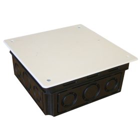 Perforovaná podomietková krabica, štvorcová, čierna