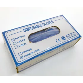 Gumené rukavice, modré, nitrilové