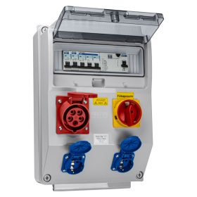   Zásuvková rozvodnica s ochrannými prístrojmi, pospojovaná