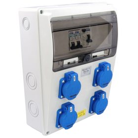   Zásuvková rozvodnica s ochrannými prístrojmi,pospojovaná