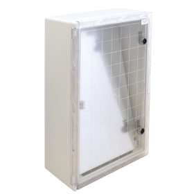 Rozvodná skriňa plastová, s priehľad. dvier.